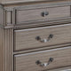 Queen Bedroom Set, Gray, Brass, Clear Wood, 3 Piece Set with 2 Nightstands
