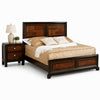 Queen Bedroom Set, Brown Wood, 2 Piece Set with Nightstand