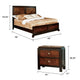 Queen Bedroom Set, Brown Wood, 2 Piece Set with Nightstand