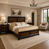 Queen Bedroom Set, Brown Wood, 3 Piece Set with 2 Nightstands
