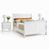 Queen Bedroom Set, White Wood, 3 Piece Set with 2 Nightstands