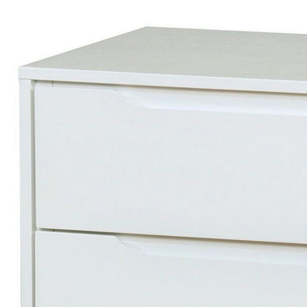 Queen Bedroom Set, White Wood, 3 Piece Set with 2 Nightstands