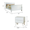 Queen Bedroom Set, White Wood, 3 Piece Set with 2 Nightstands