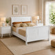 Queen Bedroom Set, White Wood, 3 Piece Set with 2 Nightstands