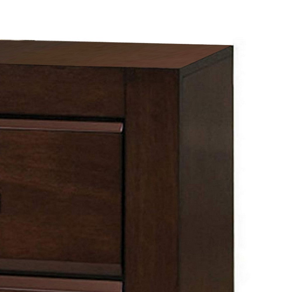 Queen Bedroom Set, Brown Wood, 3 Piece Set with 2 Nightstands