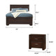 Queen Bedroom Set, Brown Wood, 3 Piece Set with 2 Nightstands