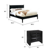 Queen Bedroom Set, Black Wood, 3 Piece Set with 2 Nightstands
