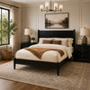 Queen Bedroom Set, Black Wood, 3 Piece Set with 2 Nightstands