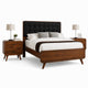Queen Bedroom Set, Gray, Brown Wood, 3 Piece Set with 2 Nightstands