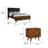 Queen Bedroom Set, Gray, Brown Wood, 3 Piece Set with 2 Nightstands