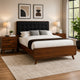 Queen Bedroom Set, Gray, Brown Wood, 3 Piece Set with 2 Nightstands