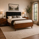 Queen Bedroom Set, Gray, Brown Wood, 3 Piece Set with 2 Nightstands
