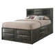 Queen Bedroom Set, Brown Wood, 3 Piece Set with 2 Nightstands