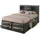 Queen Bedroom Set, Brown Wood, 3 Piece Set with 2 Nightstands