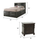 Queen Bedroom Set, Brown Wood, 3 Piece Set with 2 Nightstands