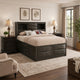 Queen Bedroom Set, Brown Wood, 3 Piece Set with 2 Nightstands