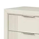 Queen Bedroom Set, Ivory, White, Chrome Wood, 3 Piece Set with 2 Nightstands