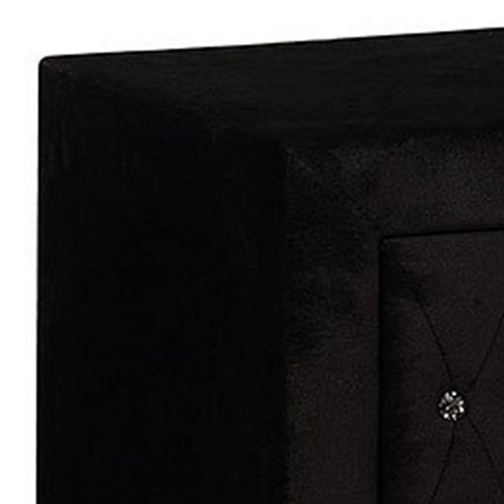 Queen Bedroom Set, Black Wood, 3 Piece Set with 2 Nightstands
