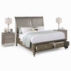 Queen Bedroom Set, Gold Wood, 3 Piece Set with 2 Nightstands