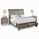Queen Bedroom Set, Gold Wood, 3 Piece Set with 2 Nightstands
