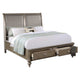 Queen Bedroom Set, Gold Wood, 3 Piece Set with 2 Nightstands