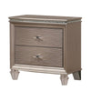 Queen Bedroom Set, Gold Wood, 3 Piece Set with 2 Nightstands