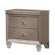 Queen Bedroom Set, Gold Wood, 3 Piece Set with 2 Nightstands