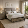 Queen Bedroom Set, Gold Wood, 3 Piece Set with 2 Nightstands