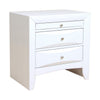 Queen Bedroom Set, White Wood, 3 Piece Set with 2 Nightstands
