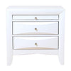 Queen Bedroom Set, White Wood, 3 Piece Set with 2 Nightstands