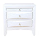 Queen Bedroom Set, White Wood, 3 Piece Set with 2 Nightstands