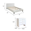 Queen Bedroom Set, White Wood, 3 Piece Set with 2 Nightstands