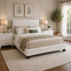 Queen Bedroom Set, White Wood, 3 Piece Set with 2 Nightstands