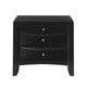 Queen Bedroom Set, Black Wood, 3 Piece Set with 2 Nightstands