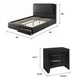 Queen Bedroom Set, Black Wood, 3 Piece Set with 2 Nightstands