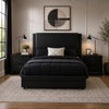 Queen Bedroom Set, Black Wood, 3 Piece Set with 2 Nightstands
