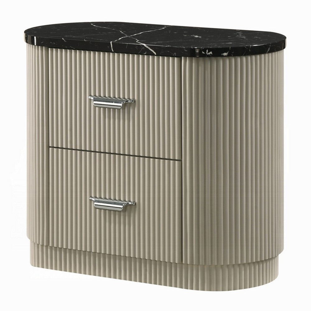 Queen Bedroom Set, Silver/gray, Beige, Black, Silver Wood, 3 Piece Set with 2 Nightstands