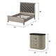 Queen Bedroom Set, Silver/gray, Beige, Black, Silver Wood, 3 Piece Set with 2 Nightstands