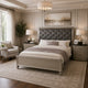 Queen Bedroom Set, Silver/gray, Beige, Black, Silver Wood, 3 Piece Set with 2 Nightstands