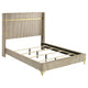 Queen Bedroom Set, Gold, Beige, Black, Silver Wood, 3 Piece Set with 2 Nightstands