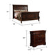 King Bedroom Set, Brown Wood, 3 Piece Set with 2 Nightstands