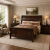 King Bedroom Set, Brown Wood, 3 Piece Set with 2 Nightstands