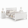 King Bedroom Set, White Wood, 3 Piece Set with 2 Nightstands