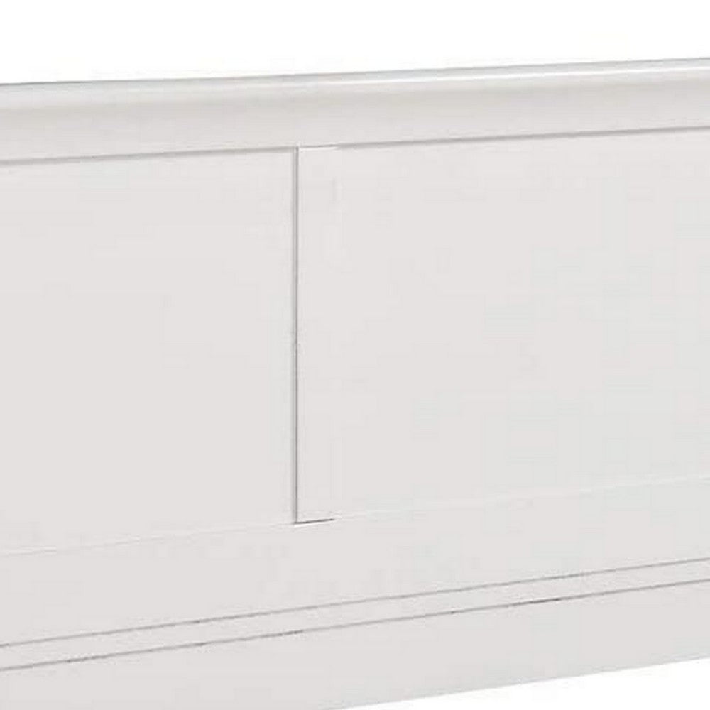 King Bedroom Set, White Wood, 3 Piece Set with 2 Nightstands