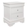 King Bedroom Set, White Wood, 3 Piece Set with 2 Nightstands