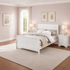 King Bedroom Set, White Wood, 3 Piece Set with 2 Nightstands