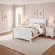 King Bedroom Set, White Wood, 3 Piece Set with 2 Nightstands