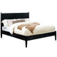 California King Bedroom Set, Black Wood, 3 Piece Set with 2 Nightstands