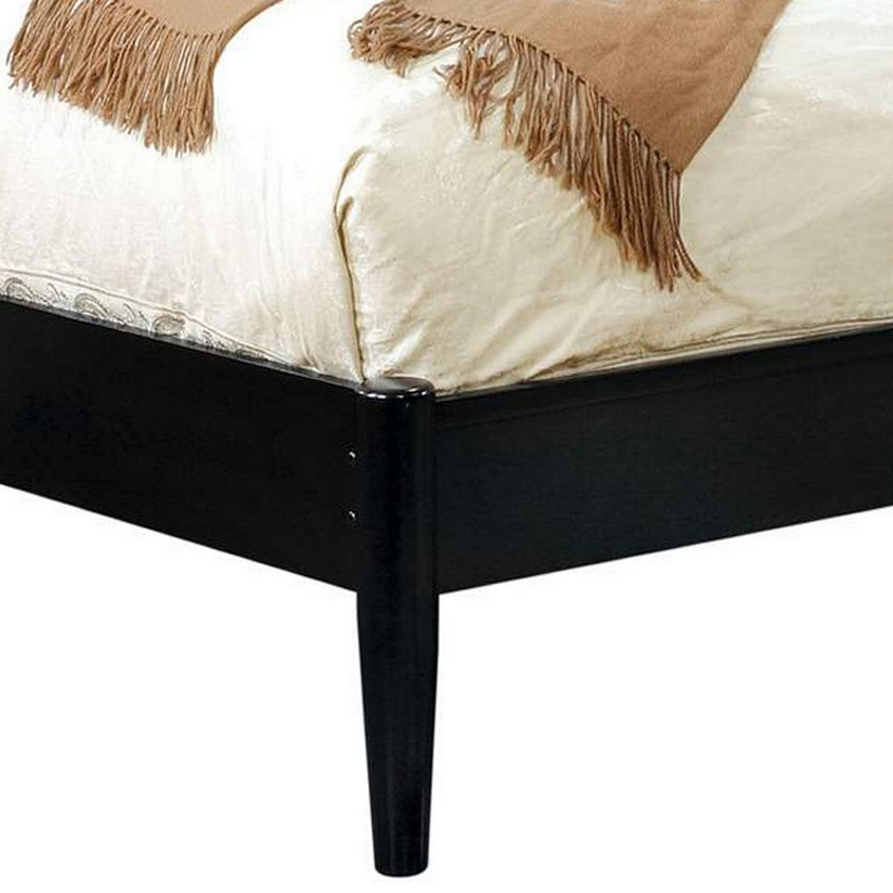 California King Bedroom Set, Black Wood, 3 Piece Set with 2 Nightstands