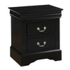 California King Bedroom Set, Black Wood, 3 Piece Set with 2 Nightstands